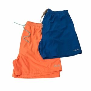 Huk Men’s Swim Trunks Blue & Orange Performance Shorts XXXL
